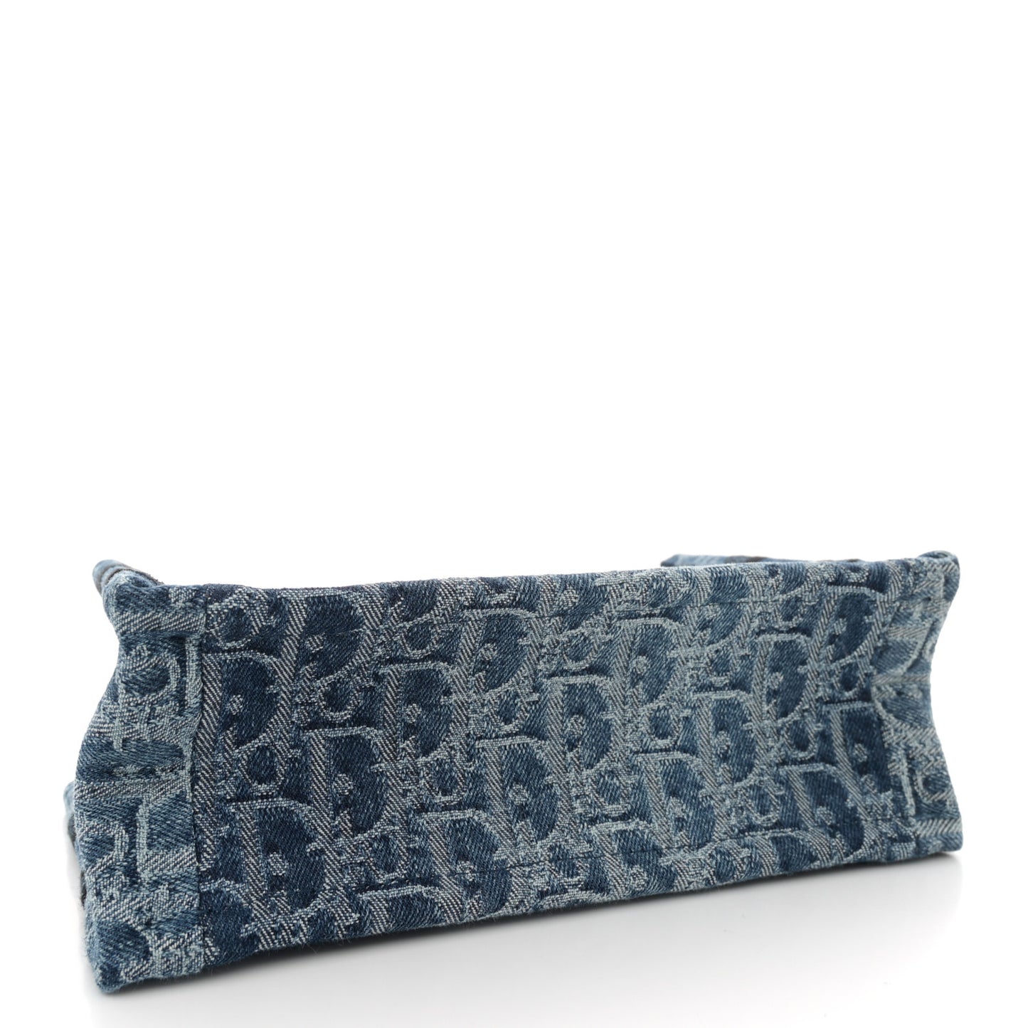 Denim Oblique Mini Book Tote With Strap Blue