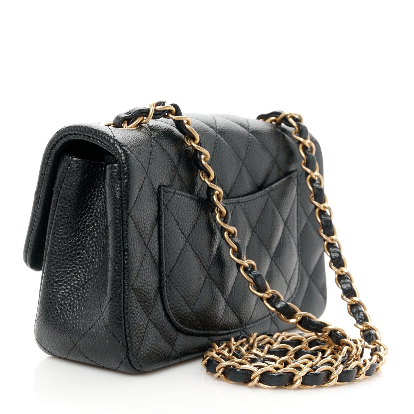 Caviar Quilted Mini Rectangular Flap Black