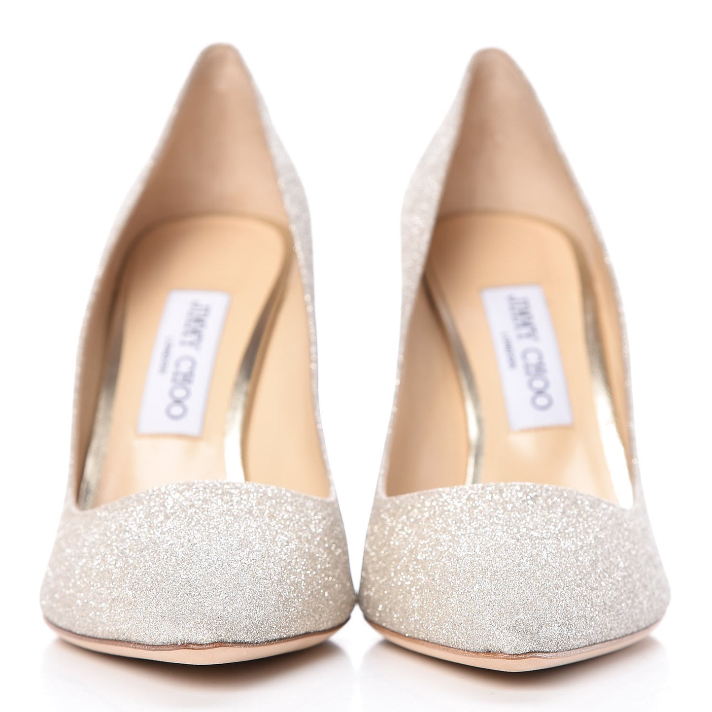 Glitter Pointy Toe Romy 100 Pumps 39 Platinum Ice