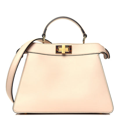 Fendi Vitello Seta Shiny Nappa Plexiglass Small Peekaboo I SEE U Satchel Poudre 1 of 4