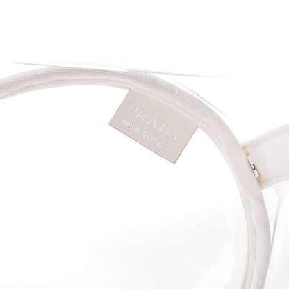 Prada Plexiglass Canapa Small Shopper Tote White 8 of 11