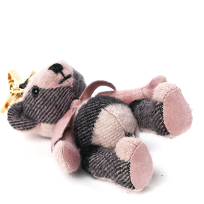 Burberry Cashmere Check Thomas Bear Keychain Charm Ash Rose 8 of 9