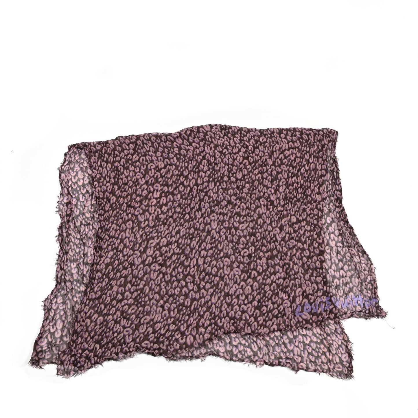 Cashmere Silk Leopard Etole Stole Mauve