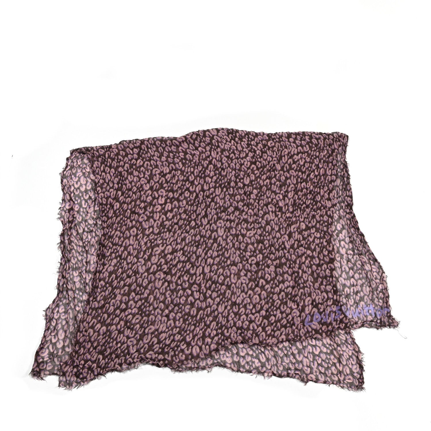 Louis Vuitton Cashmere Silk Leopard Etole Stole Mauve 2 of 6