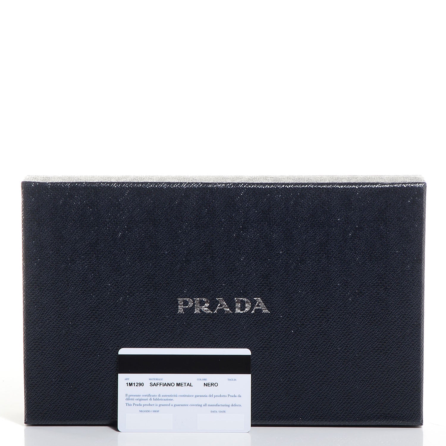 Prada Saffiano Metal Oro Chain Wallet Nero Black 9 of 9