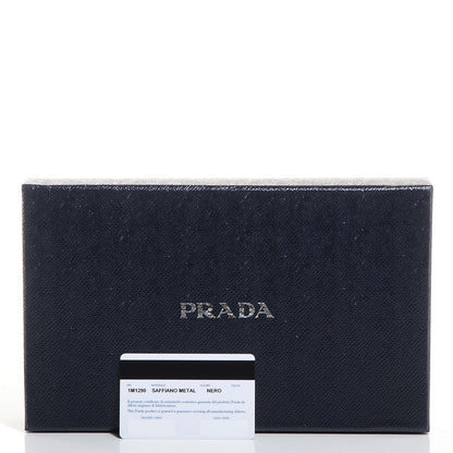 Prada Saffiano Metal Oro Chain Wallet Nero Black 9 of 9