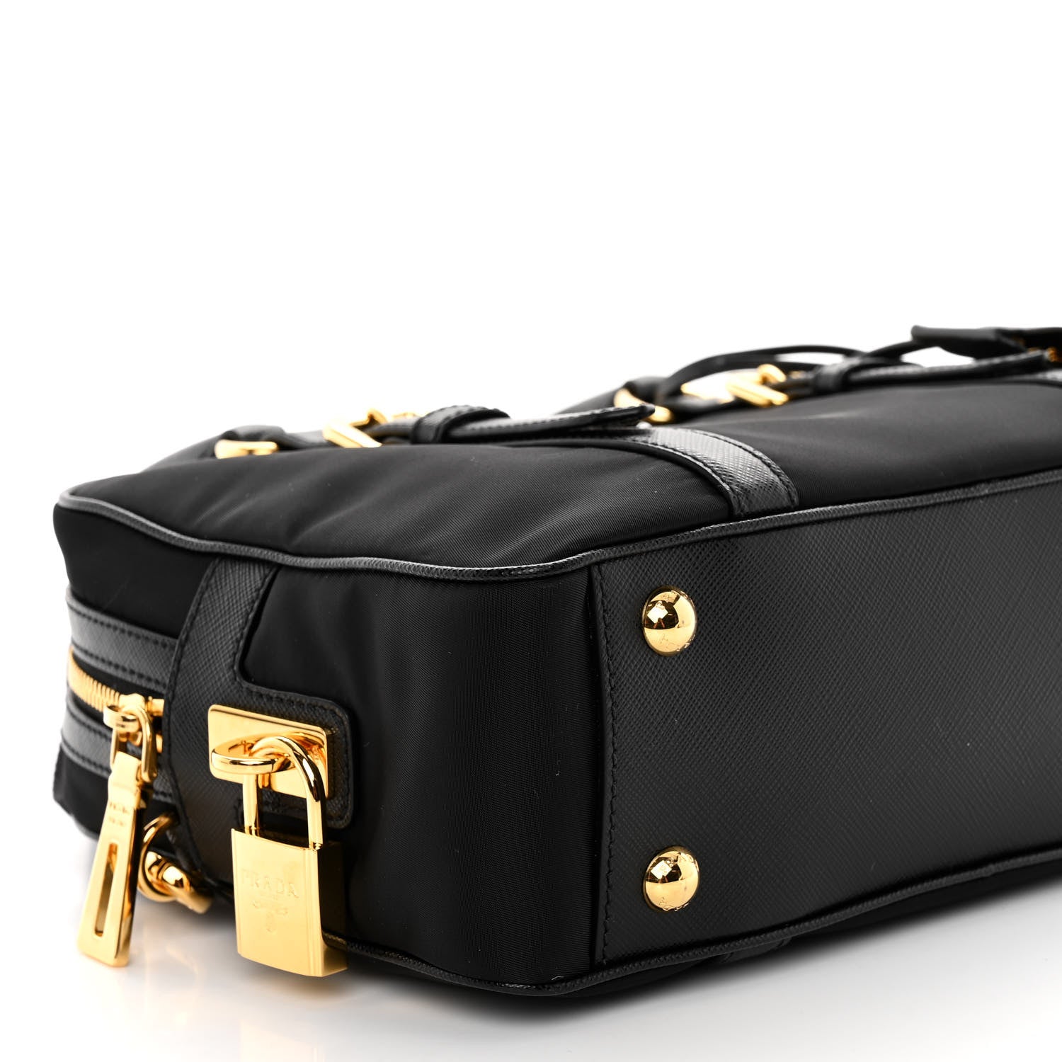 Prada Tessuto Nylon Saffiano Bauletto Black 8 of 9