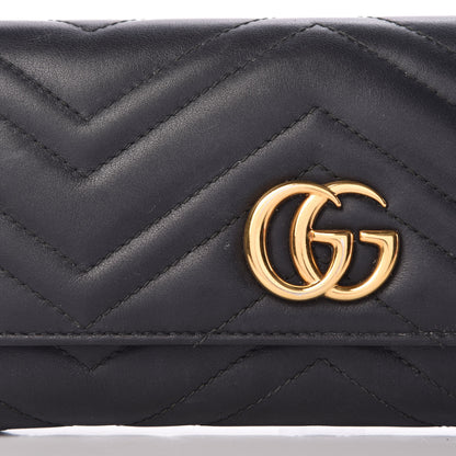 Gucci Calfskin Matelasse GG Marmont Continental Wallet Black 12 of 16