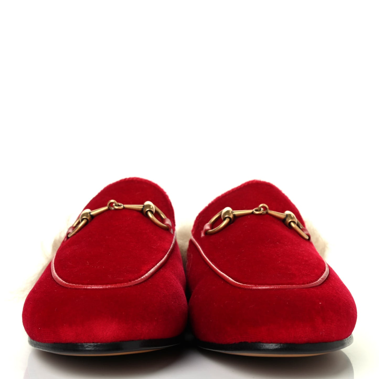 Velvet Fur Womens Princetown Slippers 35 Hibiscus Red