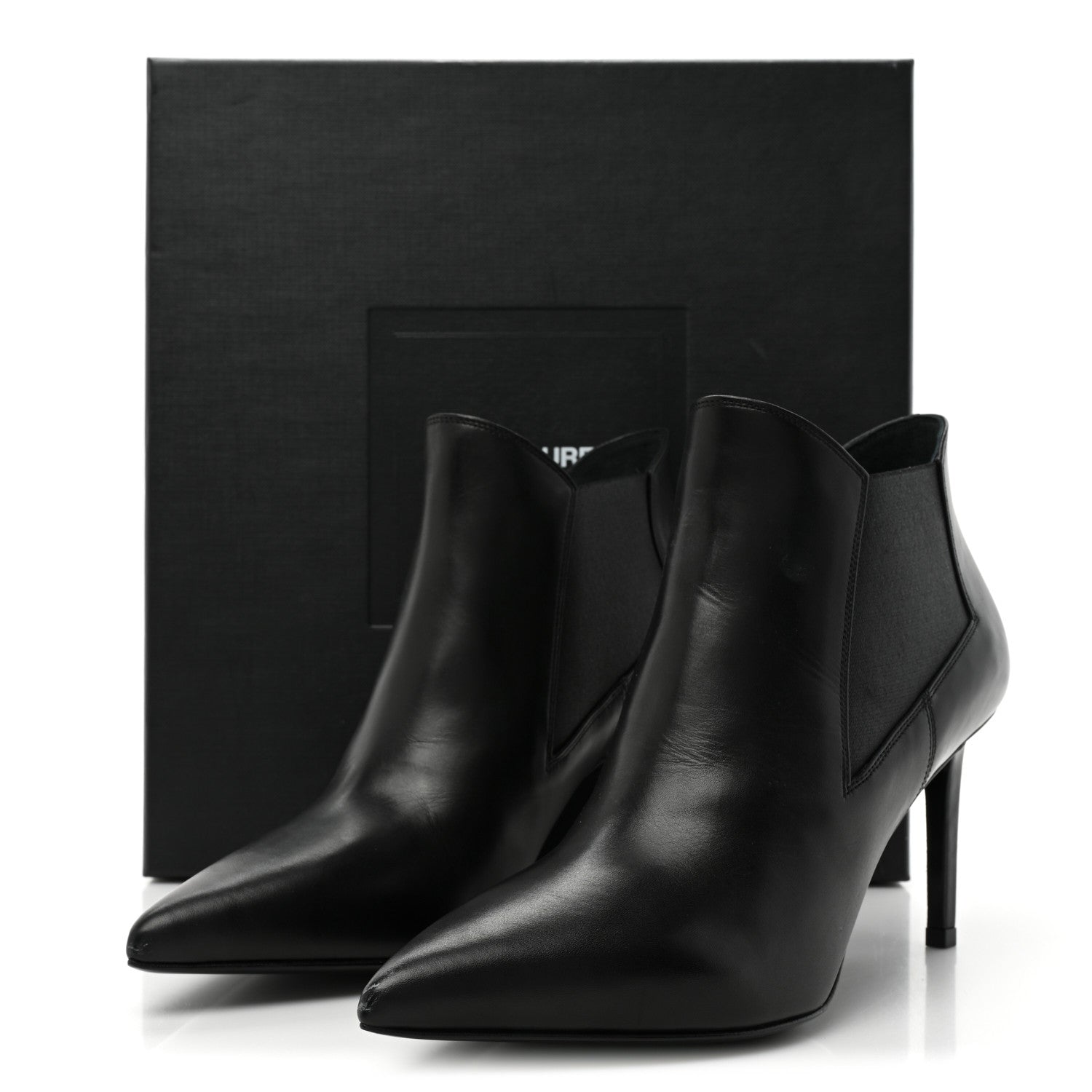 Saint Laurent Calfskin Classic Paris Ela 80 Ankle Boots 39.5 Black 12 of 12