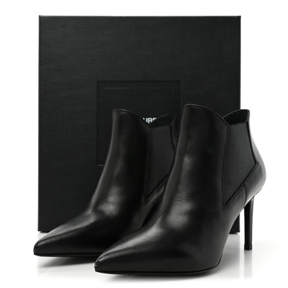 Saint Laurent Calfskin Classic Paris Ela 80 Ankle Boots 39.5 Black 12 of 12