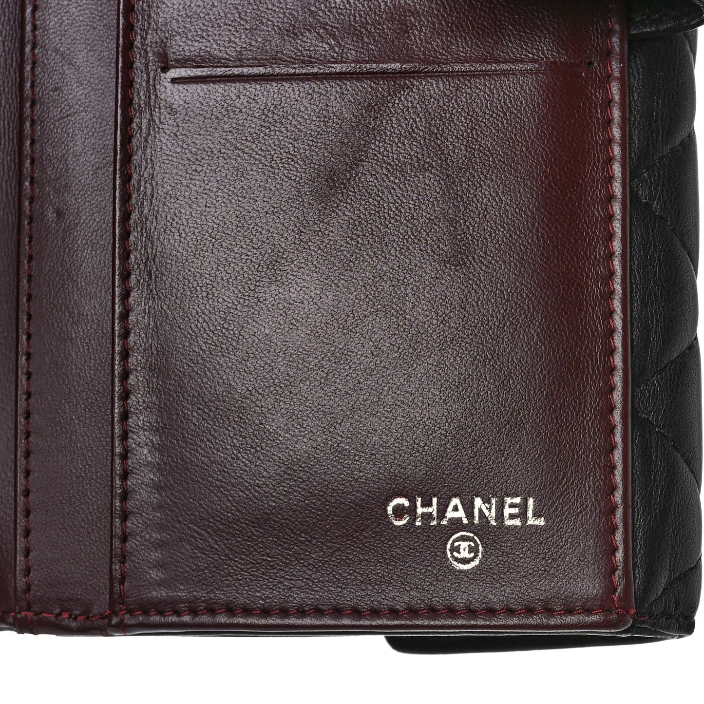 Lambskin Quilted Long Flap Wallet Black