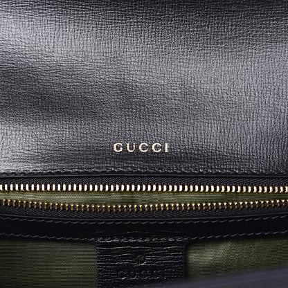 Gucci Textured Calfskin Small Torchon GG Ring Shoulder Bag Black 8 of 11