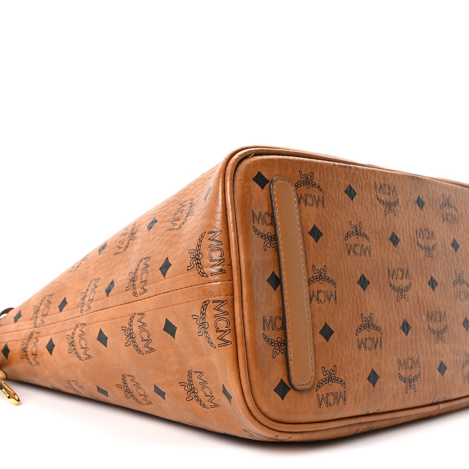 MCM Visetos Medium Liz Reversible Shopper Tote Cognac 1864841