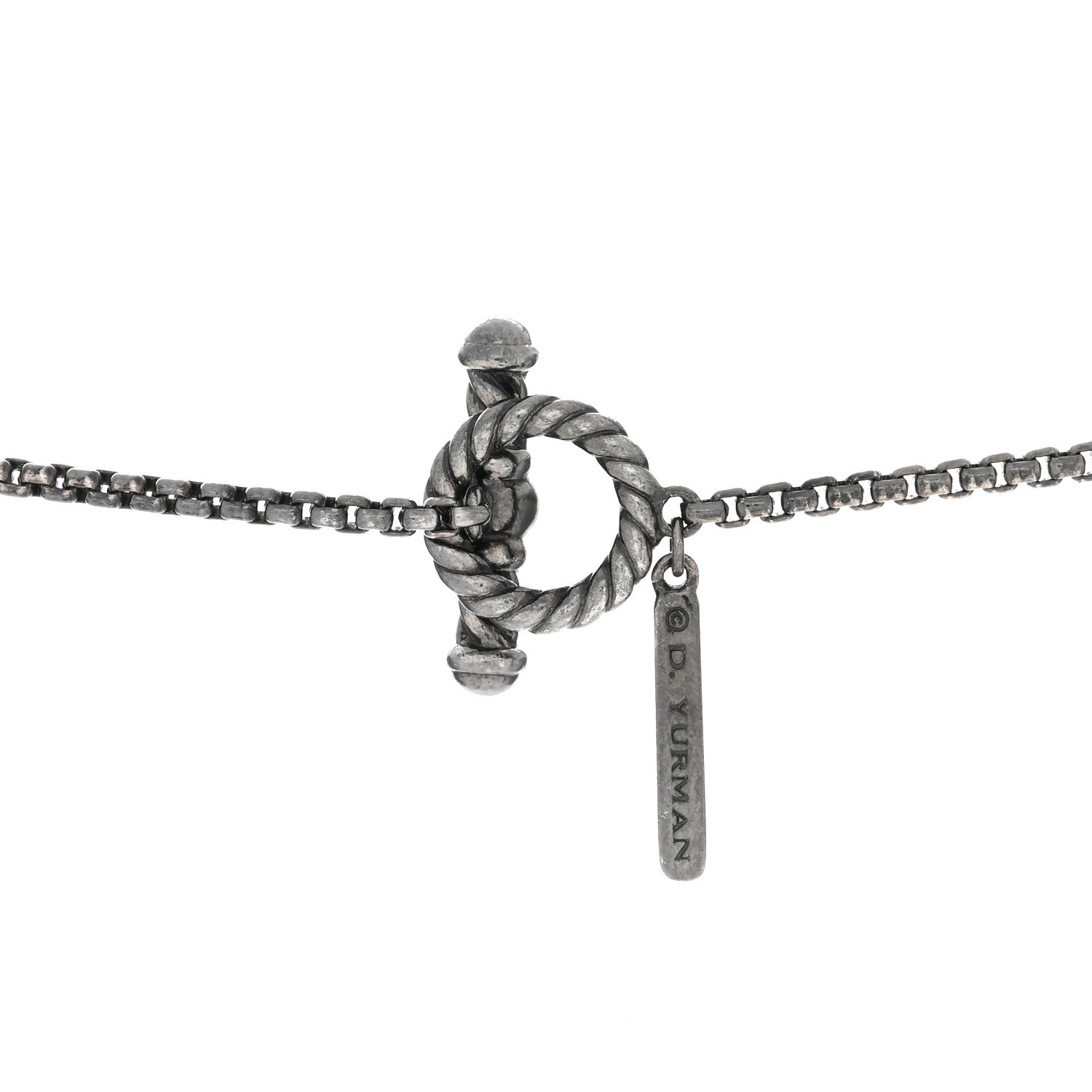 David Yurman Darkened Sterling Silver Black Onyx Hematite Quatrefoil Bead Chain Necklace 4 of 4