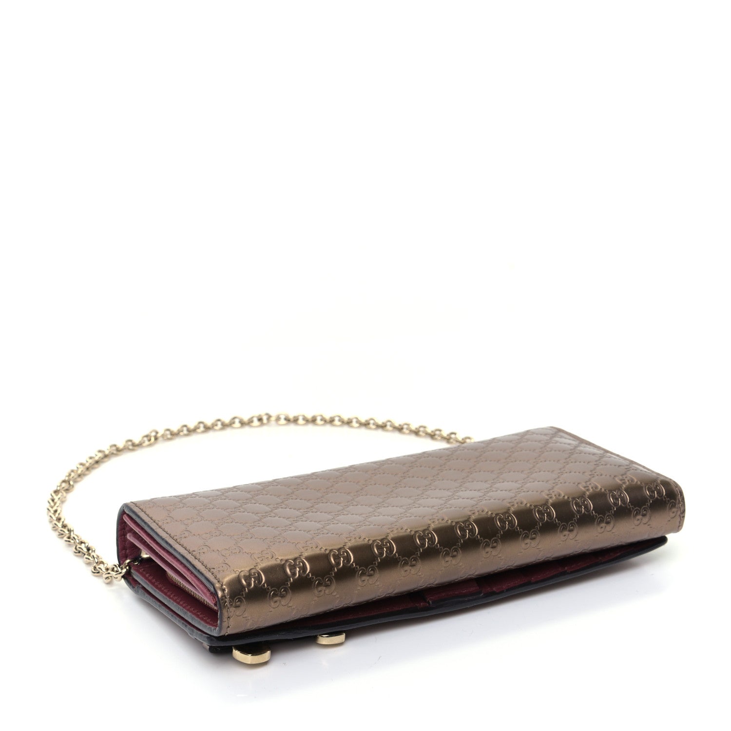 Gucci Metallic Microguccissima Signature Chain Wallet Bronze 6 of 8