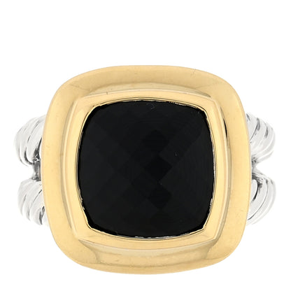 David Yurman Sterling Silver 18K Yellow Gold Black Onyx 11mm Albion Ring 52 6 1 of 4