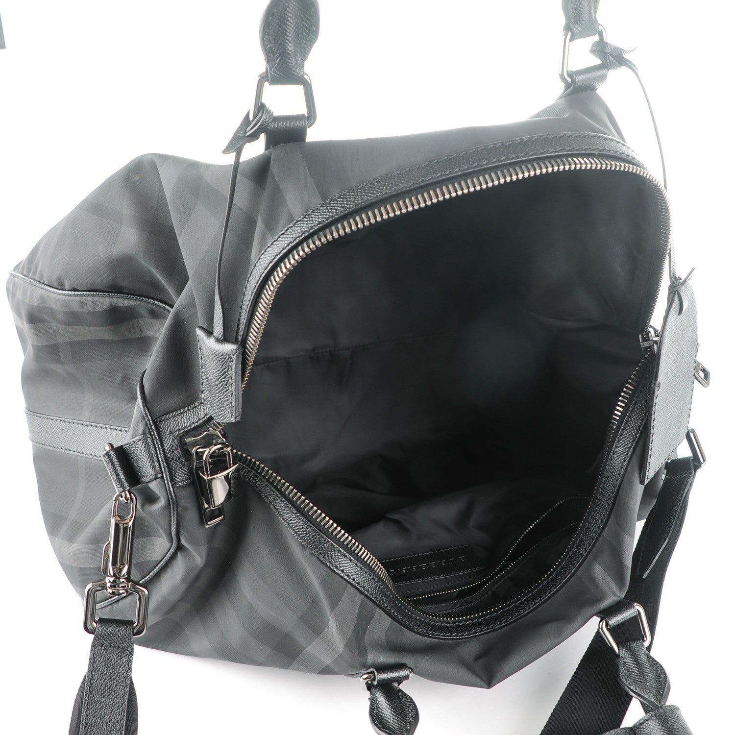 Burberry Nylon Smoked Check Holdall 52 Black 5 of 8