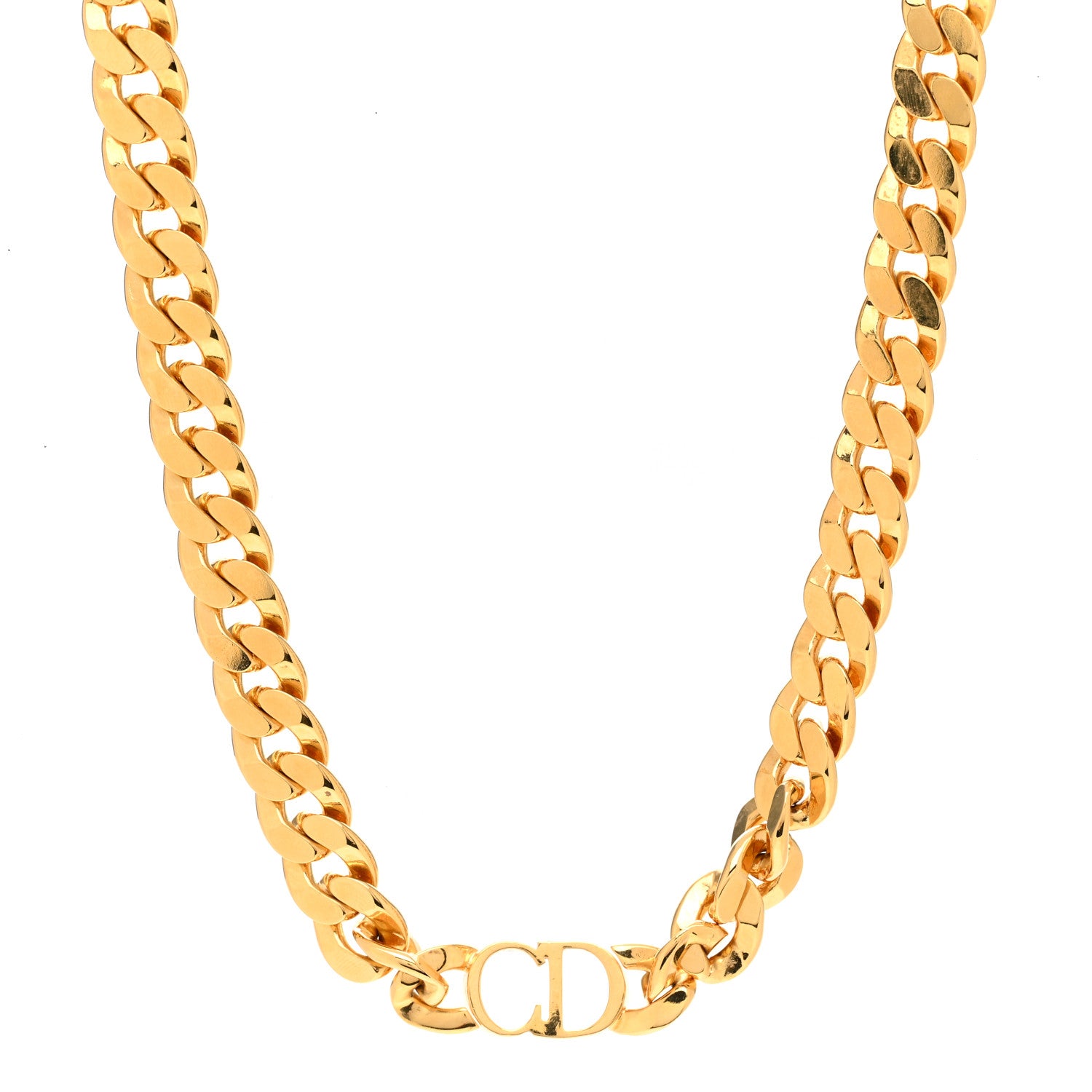 Christian Dior Metal Danseuse Etoile Chain Choker Necklace Gold 4 of 5