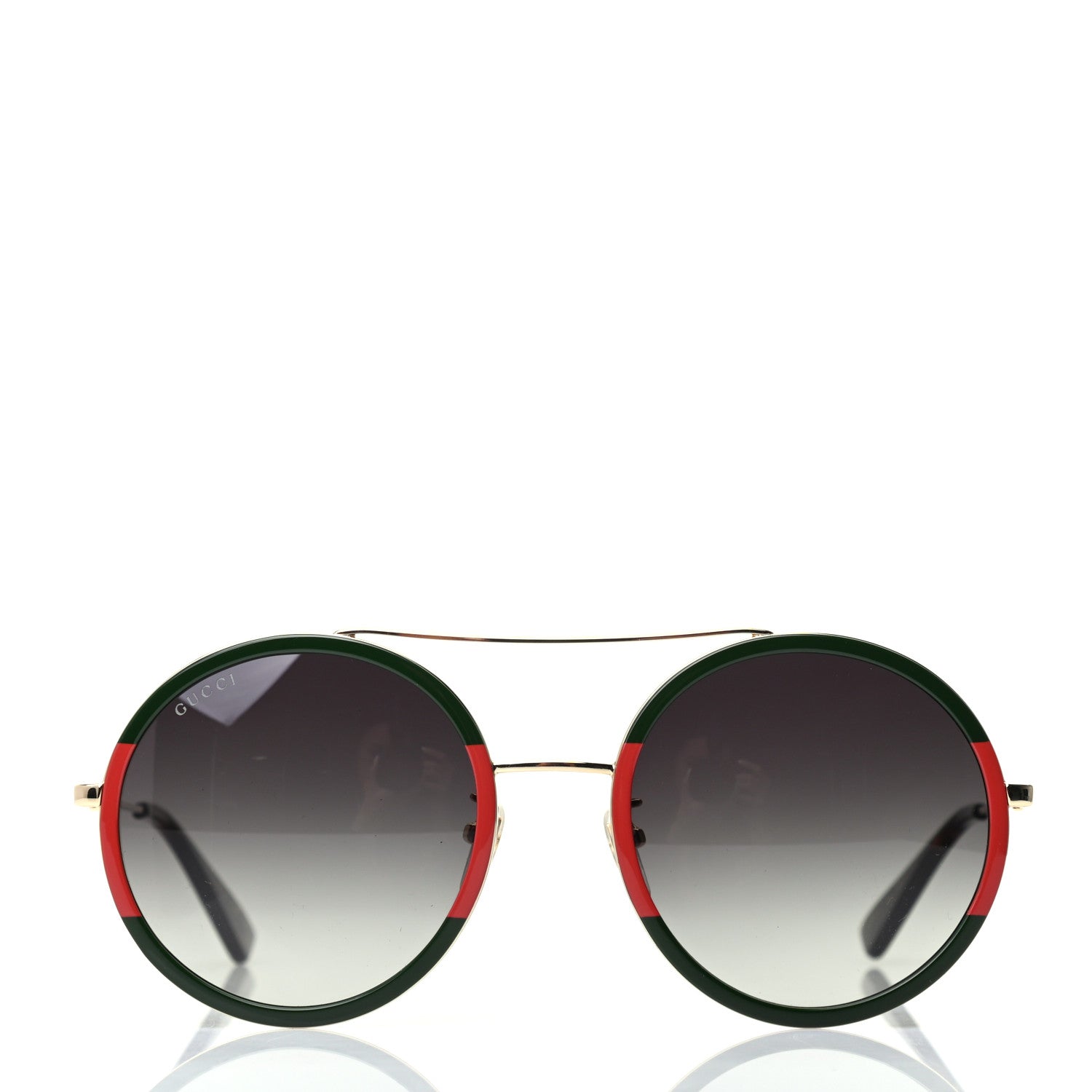 Gucci Metal Round Frame Sunglasses GG0061S Blue Red 2 of 8