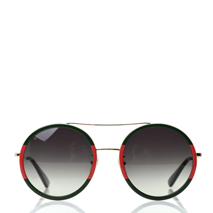Gucci Metal Round Frame Sunglasses GG0061S Blue Red 2 of 8