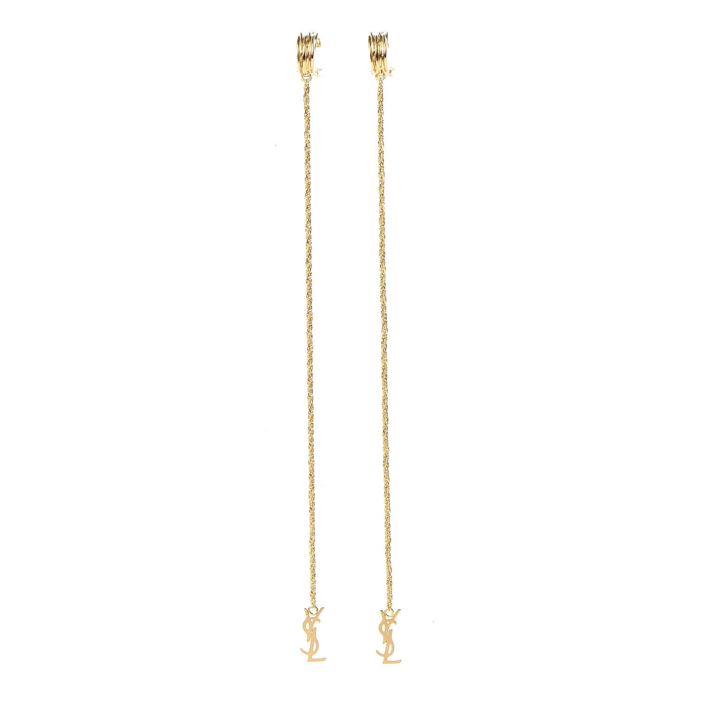 Metal Opyum Clip On Drop Earrings Gold