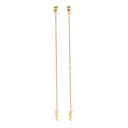 Saint Laurent Metal Opyum Clip On Drop Earrings Gold 1 of 5