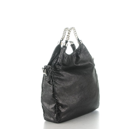 Chanel Glazed Calfskin Perforated Medium Rodeo Drive Tote Black 3 of 7