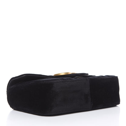 Gucci Velvet Matelasse Mini GG Marmont Shoulder Bag Black 4 of 7