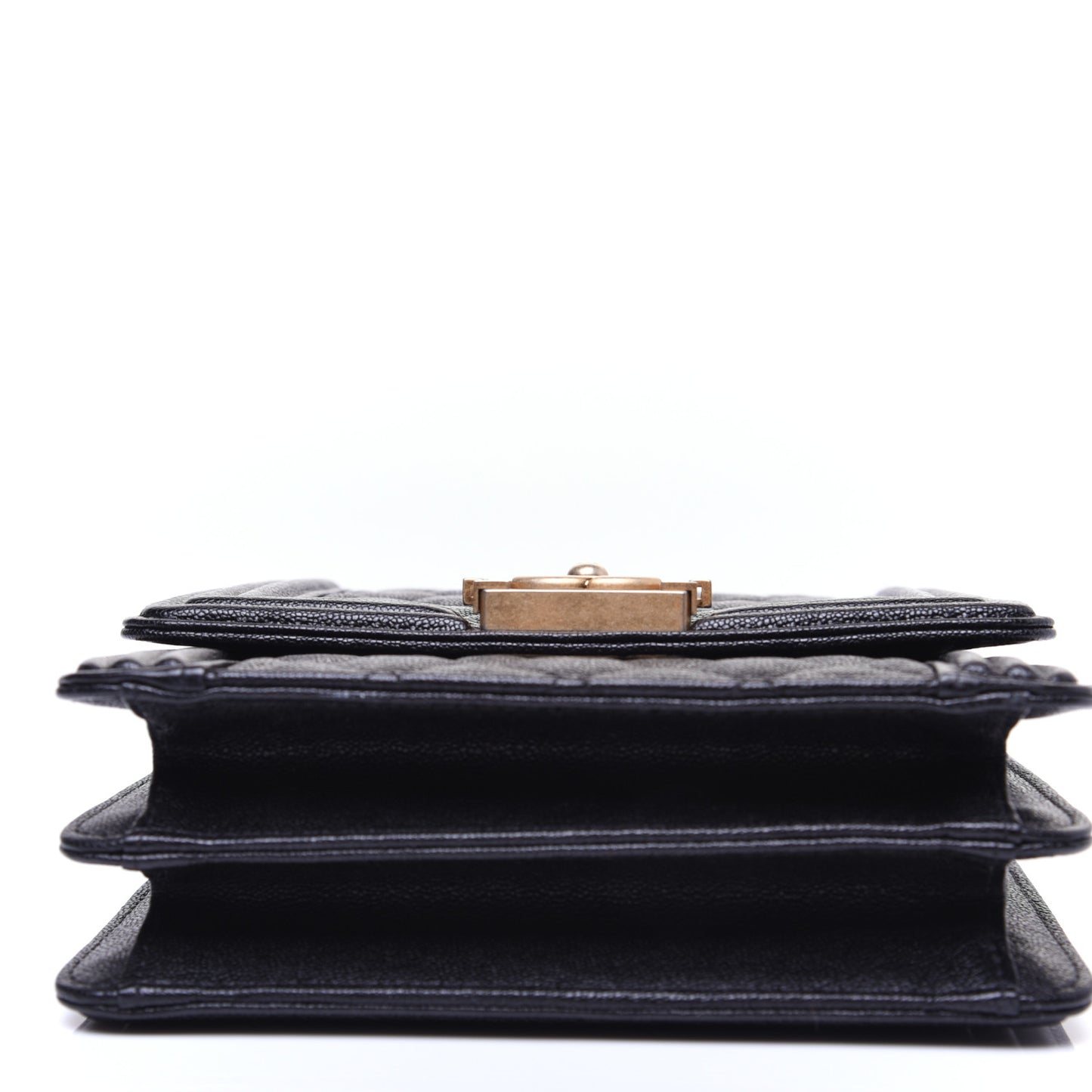 Caviar Quilted North South Boy Flap Black