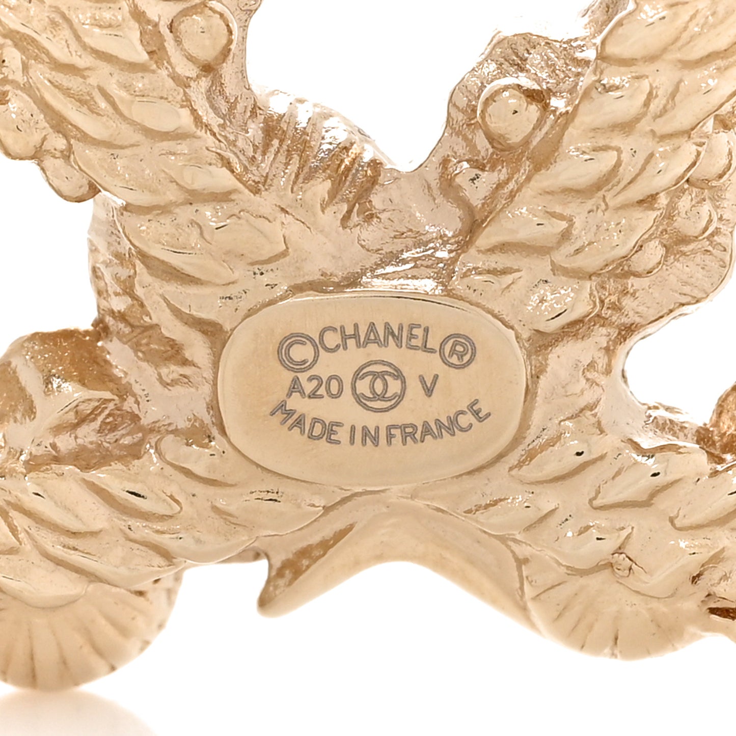 Crystal Pearl CC Charms Brooch Gold