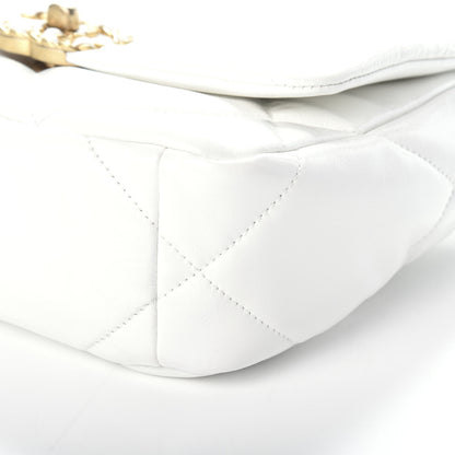 Chanel Shiny Crumpled Calfskin Quilted Medium 19 Flap White 11 of 11