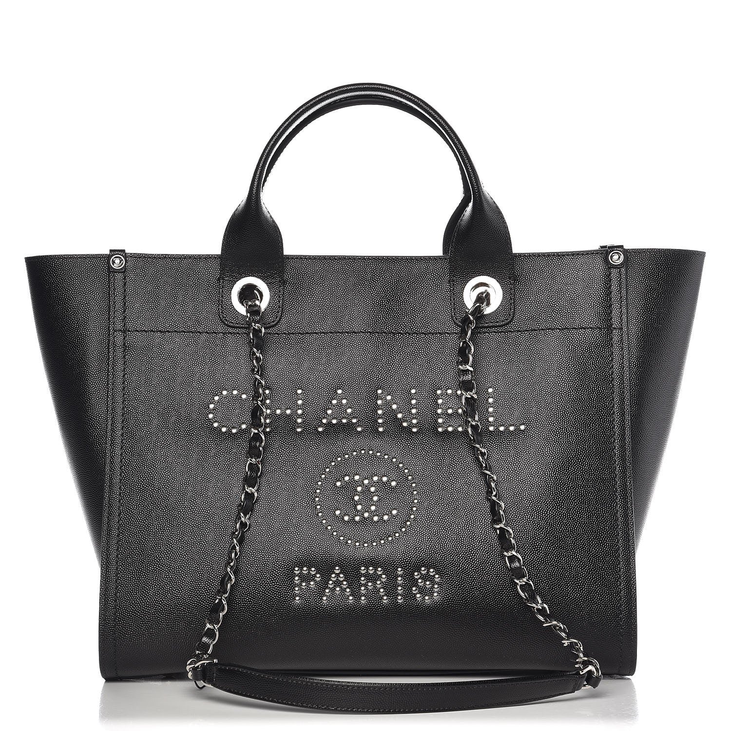 Chanel Caviar Small Studded Deauville Tote Black 1 of 10