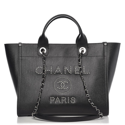 Chanel Caviar Small Studded Deauville Tote Black 1 of 10