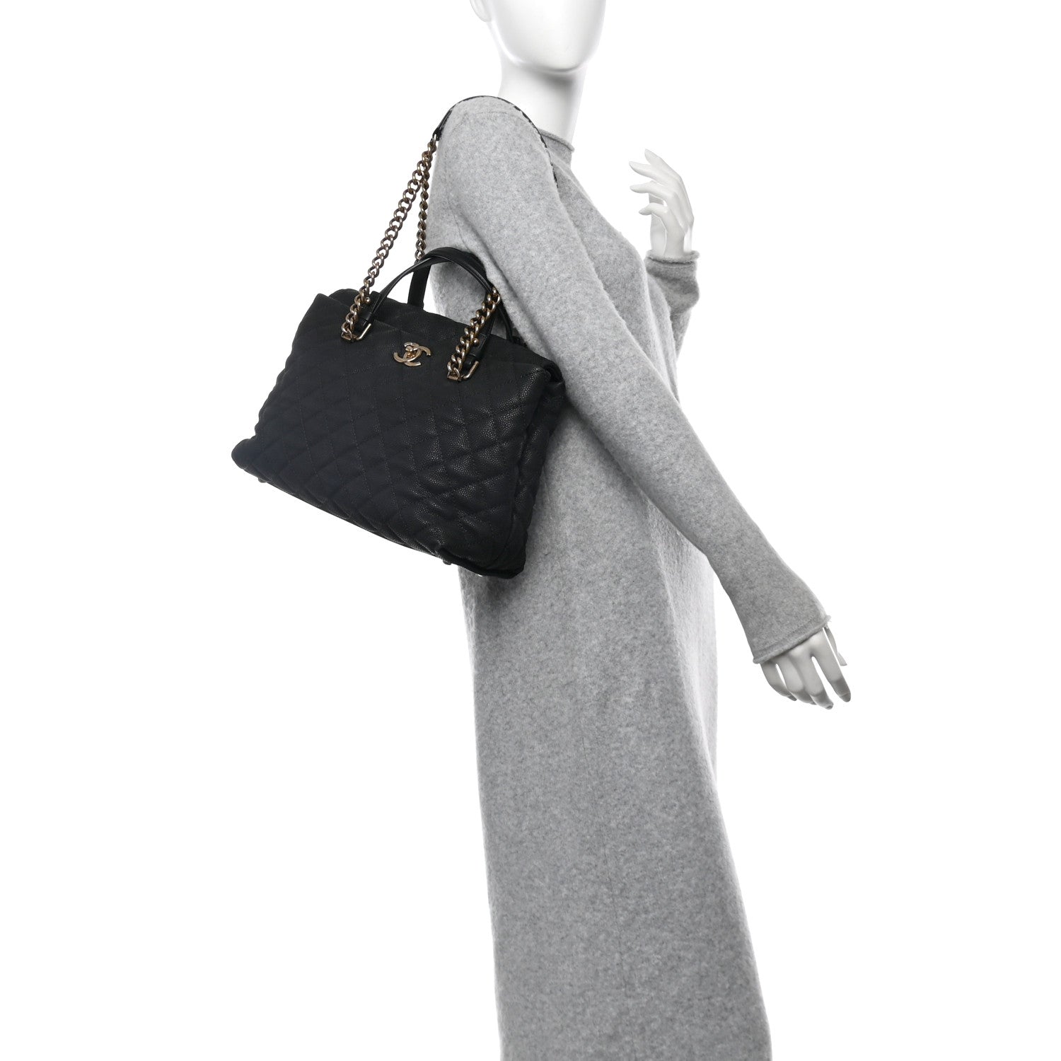 Chanel Iridescent Caviar Chic Quilt Tote Black 2 of 11