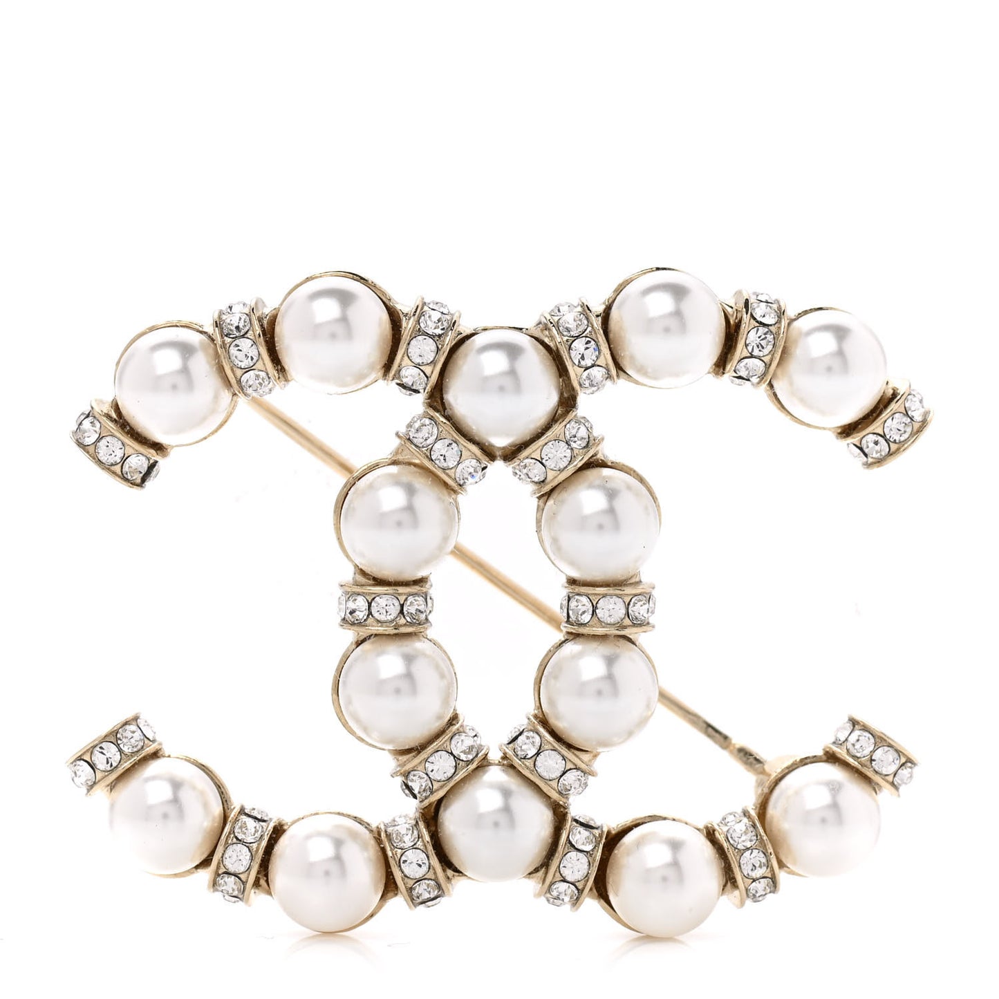 Pearl Crystal Nefertiti CC Brooch Gold