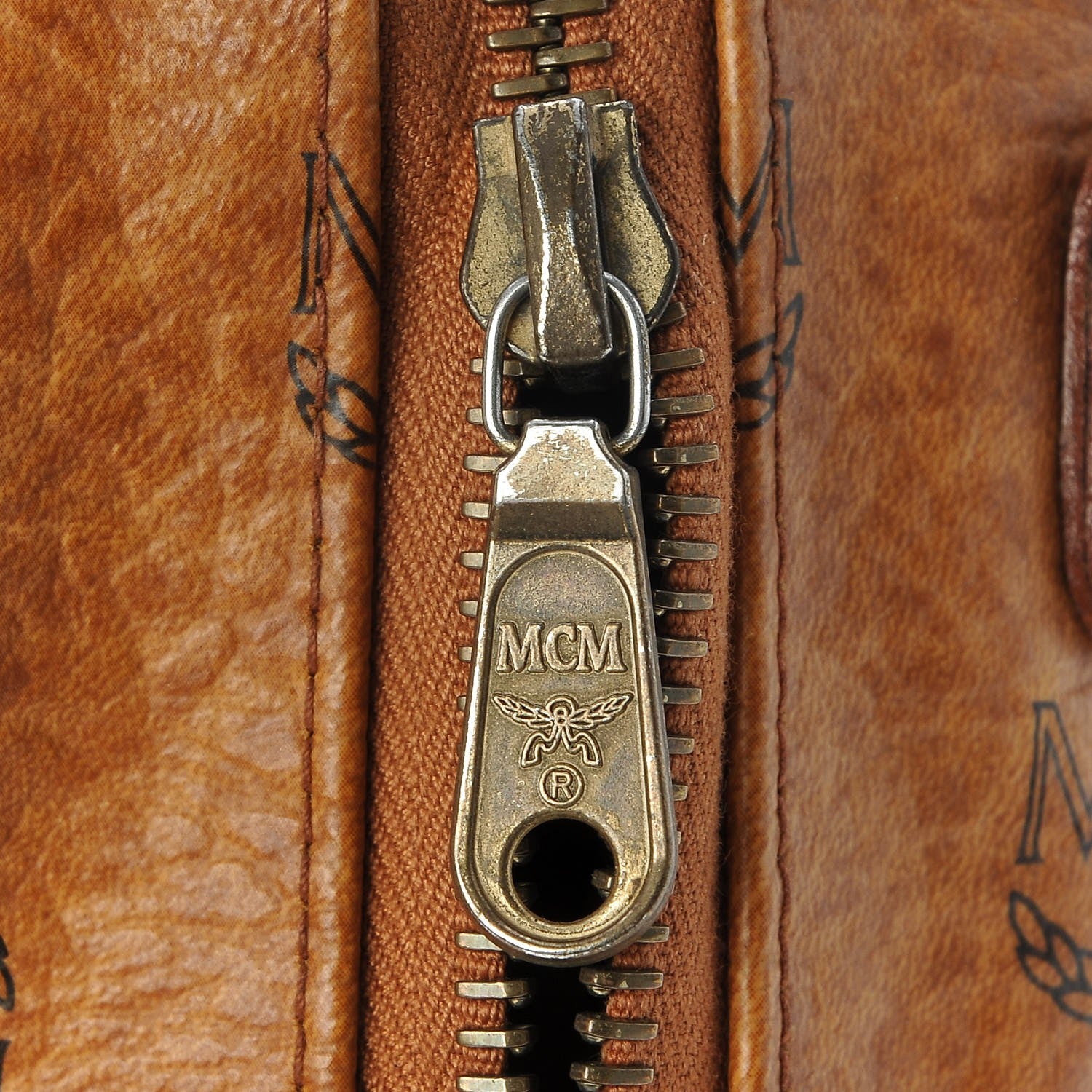 MCM Visetos Boston Bag Cognac 6 of 17