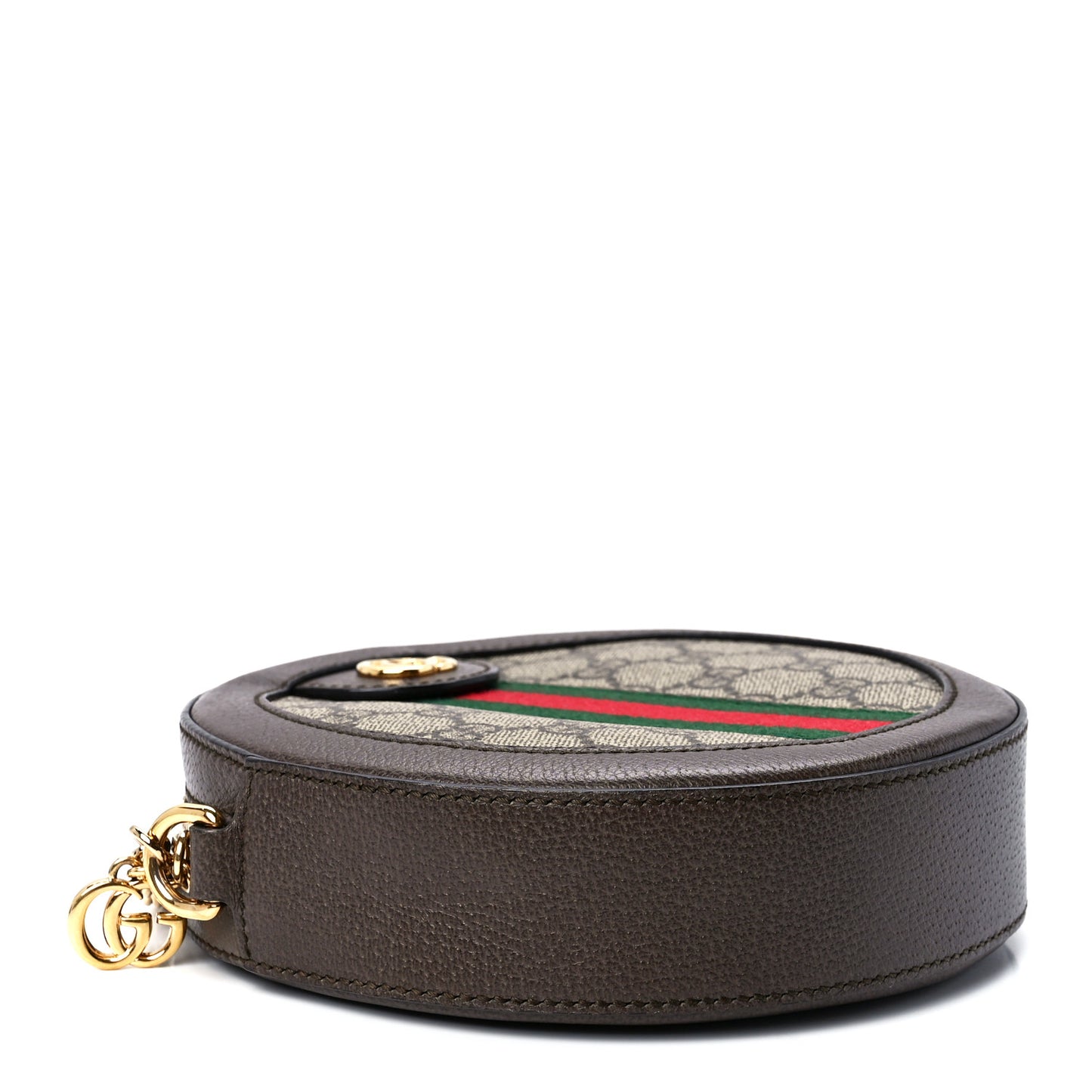 GG Supreme Monogram Web Mini Ophidia Round Shoulder Bag Brown