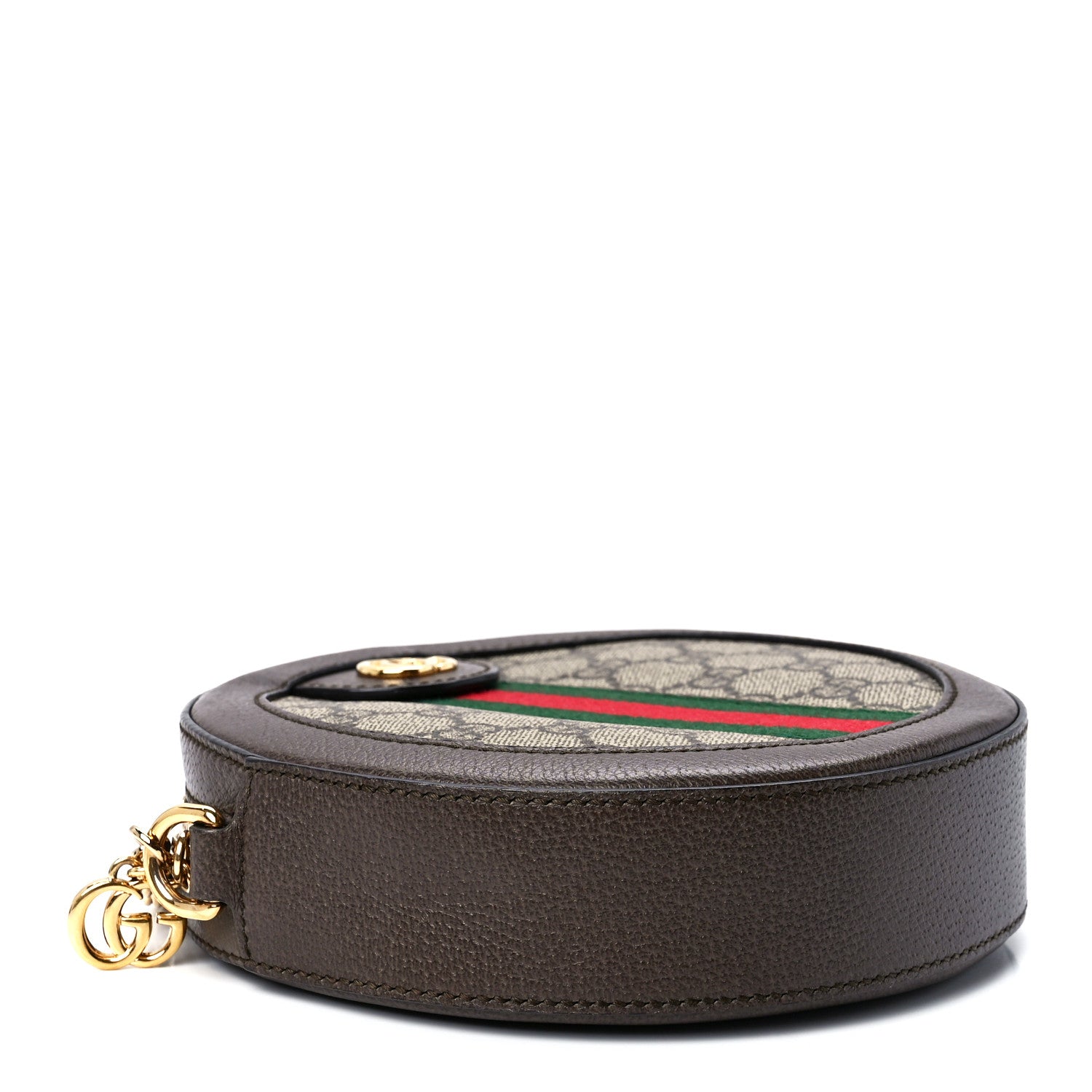 Gucci GG Supreme Monogram Web Mini Ophidia Round Shoulder Bag Brown 5 of 13