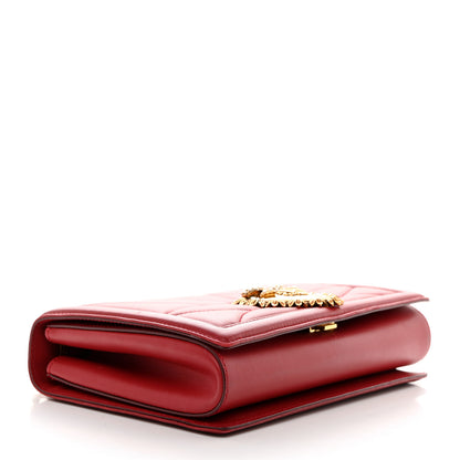 Dolce & Gabbana DOLCE GABBANA Calfskin Large Devotion Crossbody Bag Red 4 of 15