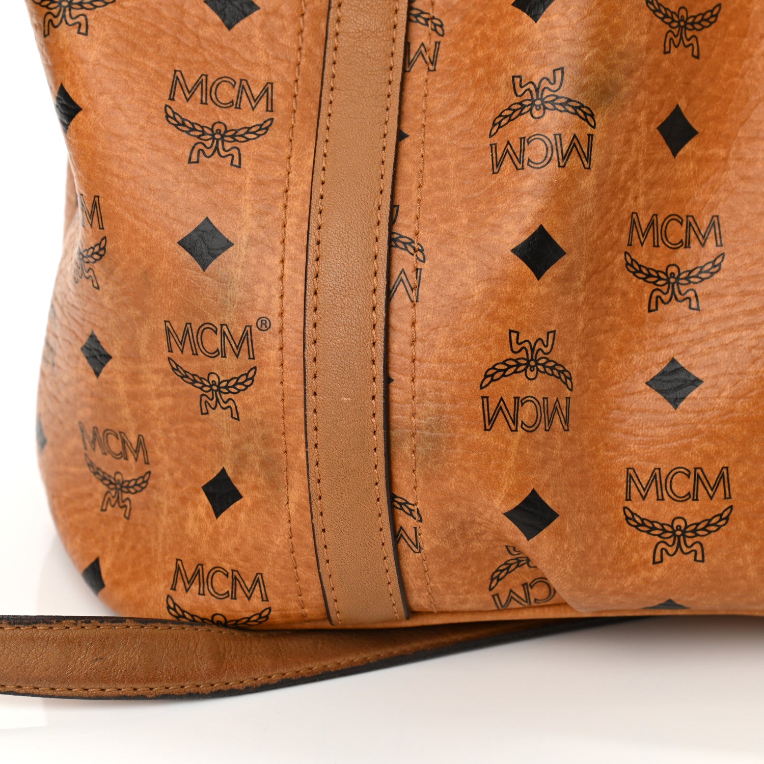 MCM Visetos Medium Essentials Shopper Tote Cognac 10 of 11
