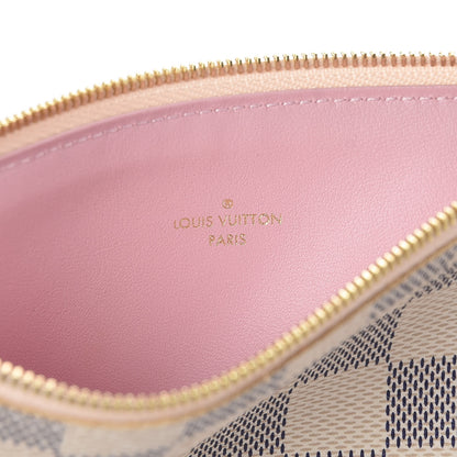 Louis Vuitton Damier Azur Felicie Chain Wallet Zippered Insert Rose Ballerine 6 of 6