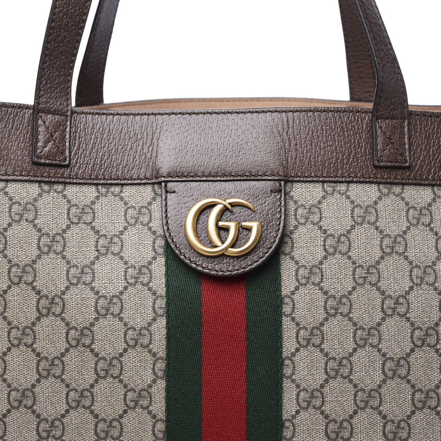 GG Supreme Monogram Web Ophidia Tote Brown