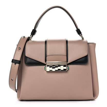 Bulgari Calfskin Serpenti Viper Top Handle Bag Beige 1 of 12