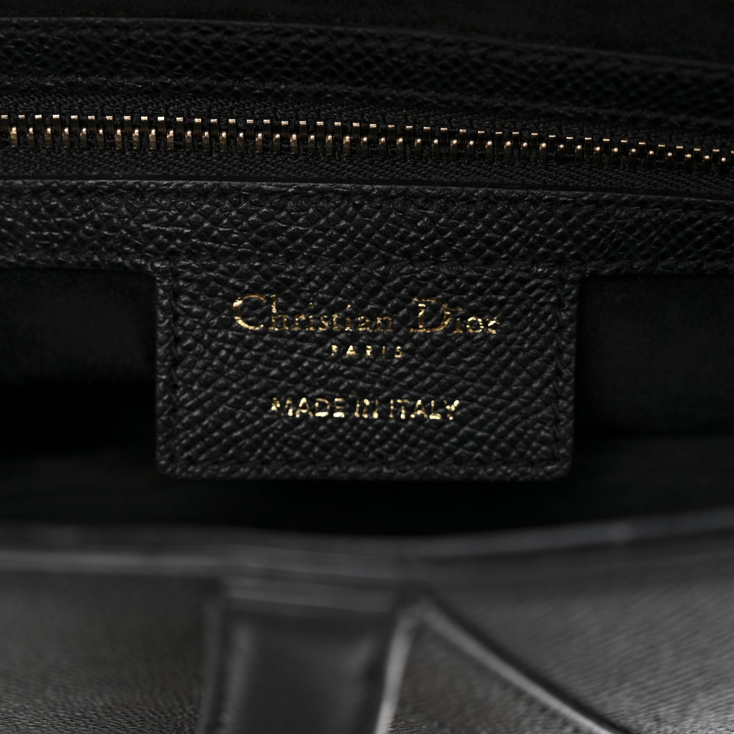 Grained Calfskin Saddle Bag Black
