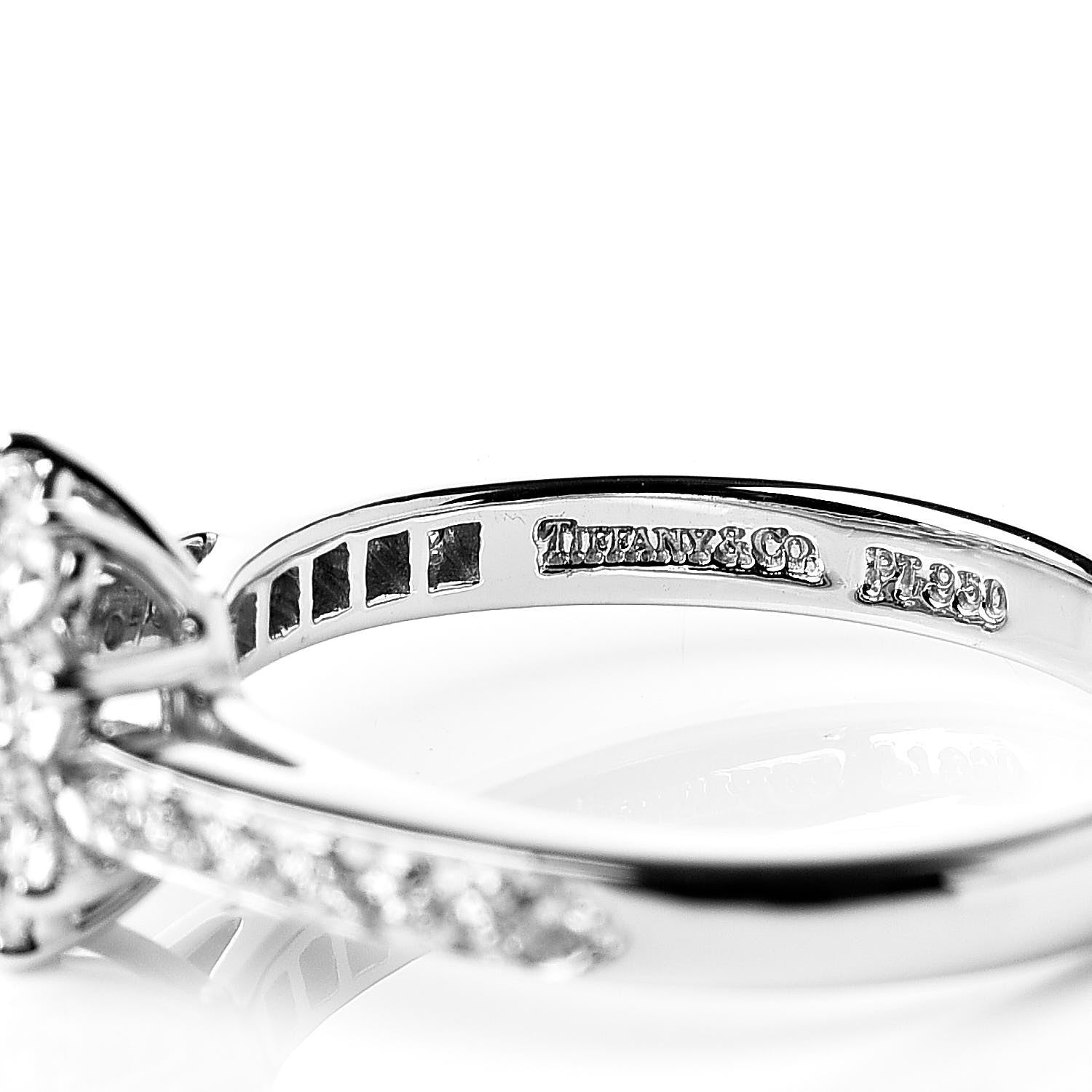 Tiffany Platinum Diamond Flora Ring 48 4.5 5 of 5