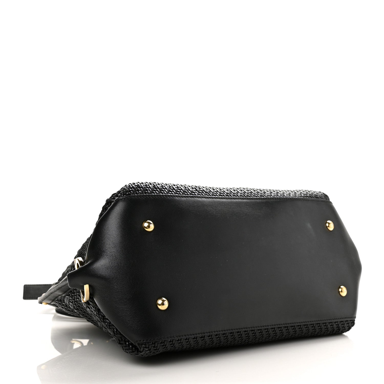 Salvatore Ferragamo Woven Nappa Sofia Satchel Black 3 of 10