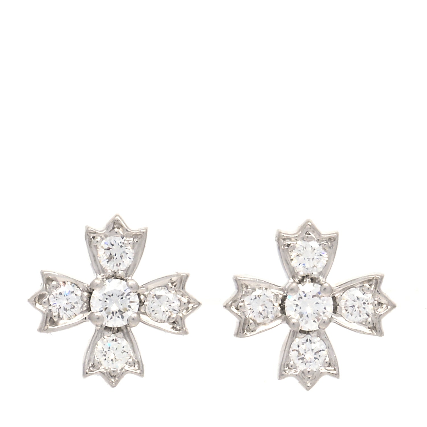 Tiffany Platinum Diamond Floret Stud Earrings 1 of 6