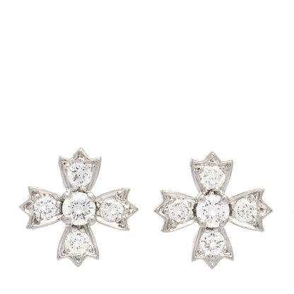 Tiffany Platinum Diamond Floret Stud Earrings 1 of 6