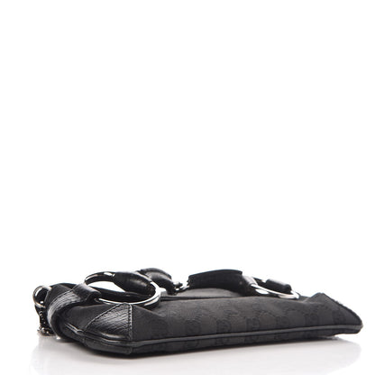 Gucci Monogram Horsebit Chain Clutch Black 4 of 13